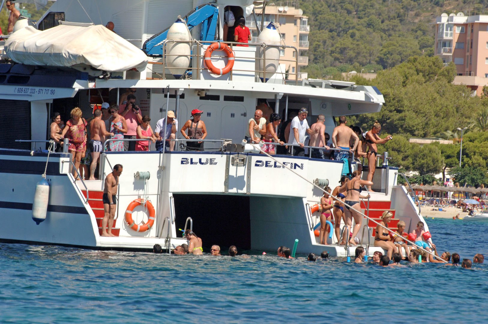 People having fun on the boat