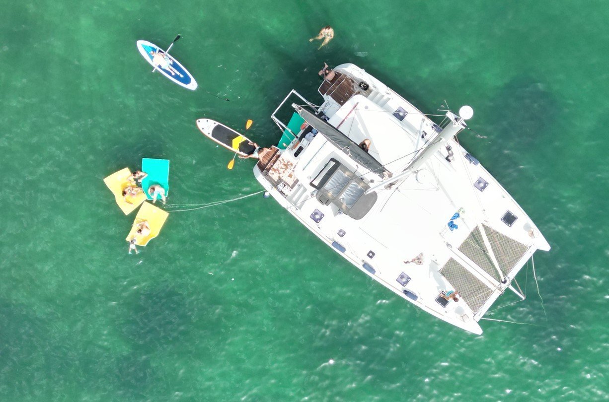 catamaran dron view