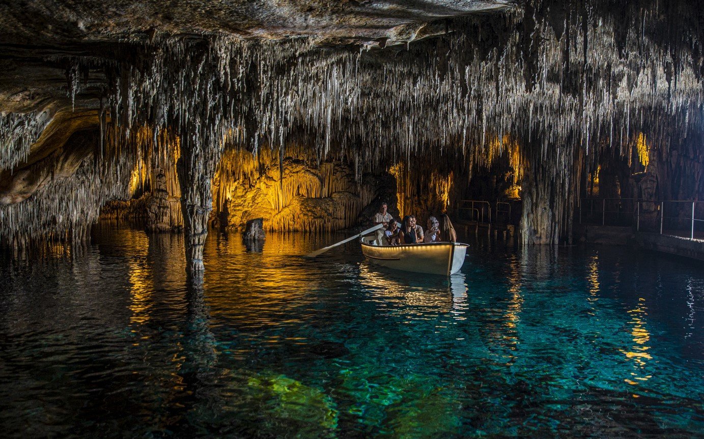 Walking through the caves will take you to Lake Martel